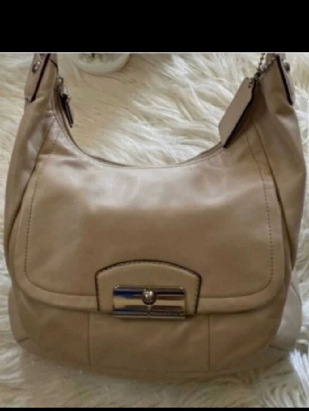 Coach Kristin Beige Nude Genuine Leather Hobo Shoulder Bag Wirh Hangtag